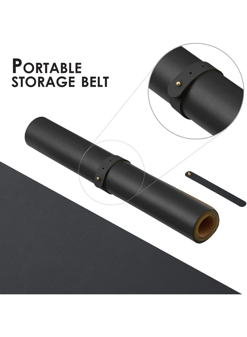 كورك مكتب حصيرة - مزدوجة الجانبين لوسادة المكتب للمكتب والمنزل - مكتب تنظيم والاكسسوارات - مثالية لوسادة الماوس الكبيرة ووسادة المكتب على قمة المكاتب (أسود، 90 سم × 43 سم) - Image 5